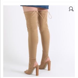 Public Desire peep toe sock fit boots